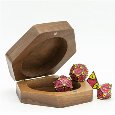 Dragon on Walnut Wood - Hinged Dice Storage